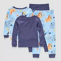 Toddler Boys Bluey Crew Neck Long Sleeve 4-pc. Pajama Sets