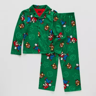 Little & Big Kid Boys Super Mario Long Sleeve 2-pc. Pajama Sets
