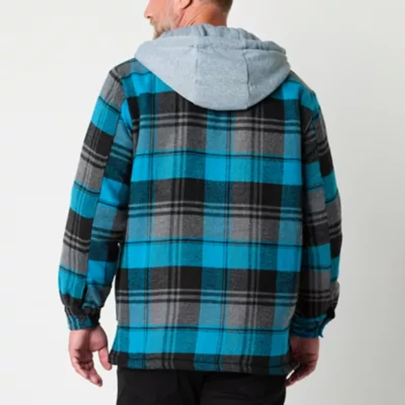 Victory Flannel Mens Hooded Midweight Shirt Jacket