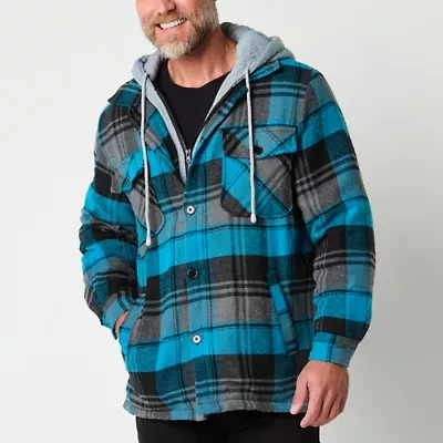 Victory Flannel Mens Hooded Midweight Shirt Jacket