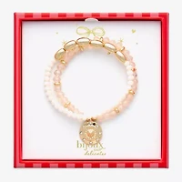 Bijoux Bar Gold Tone Womens Glass Stretch Bracelet
