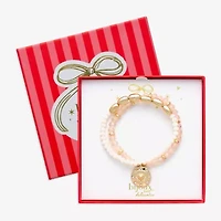 Bijoux Bar Gold Tone Womens Glass Stretch Bracelet