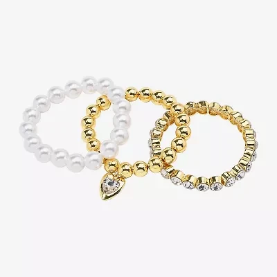 Bijoux Bar Womens 3-pc. Glass Bracelet Set
