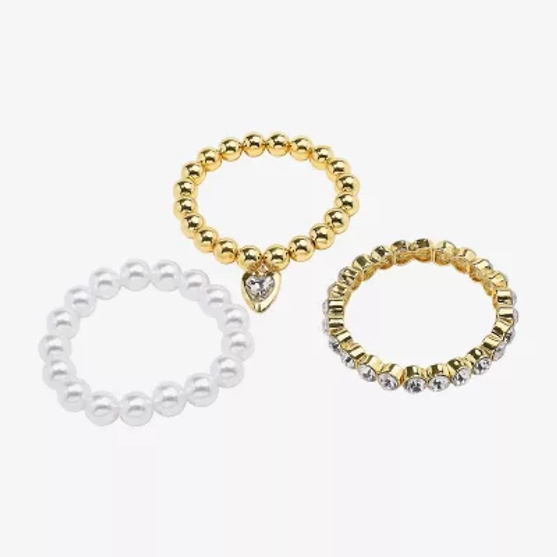 Bijoux Bar Womens 3-pc. Glass Bracelet Set