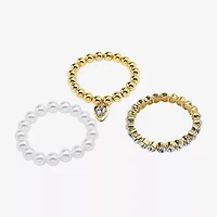 Bijoux Bar Womens 3-pc. Glass Bracelet Set