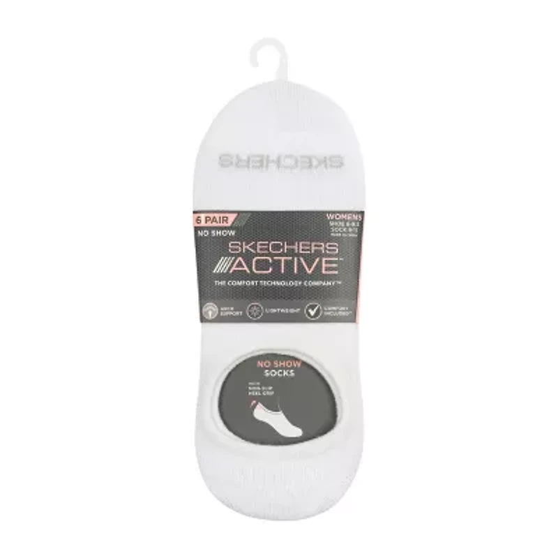 Skechers Active Slip In Womens Multi-Pack 6 Pair No Show Socks