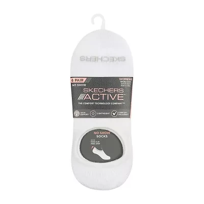Skechers Active Slip In Womens Multi-Pack 6 Pair No Show Socks