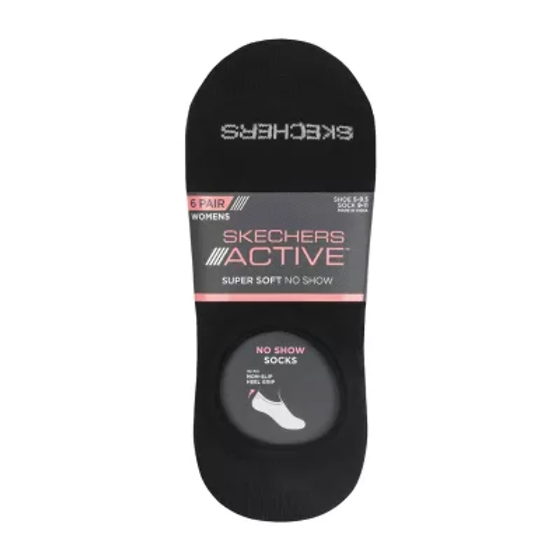 Skechers Active Slip In Womens Multi-Pack 6 Pair No Show Socks