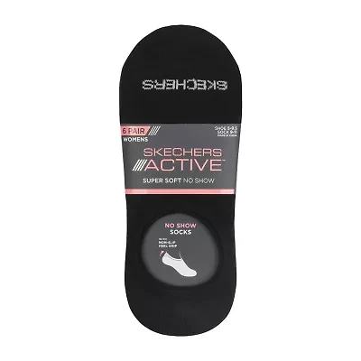 Skechers Active Slip In Womens Multi-Pack 6 Pair No Show Socks