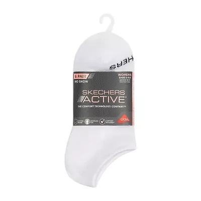 Skechers Active Womens Multi-Pack 6 Pair No Show Socks