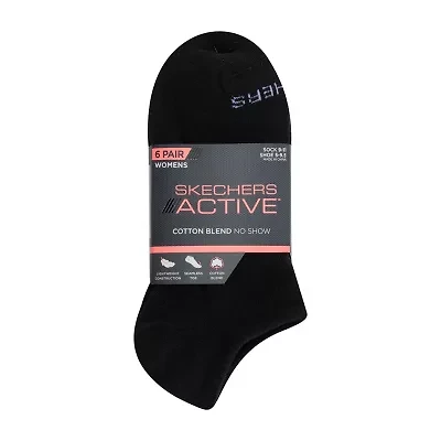Skechers Active Womens Multi-Pack 6 Pair No Show Socks