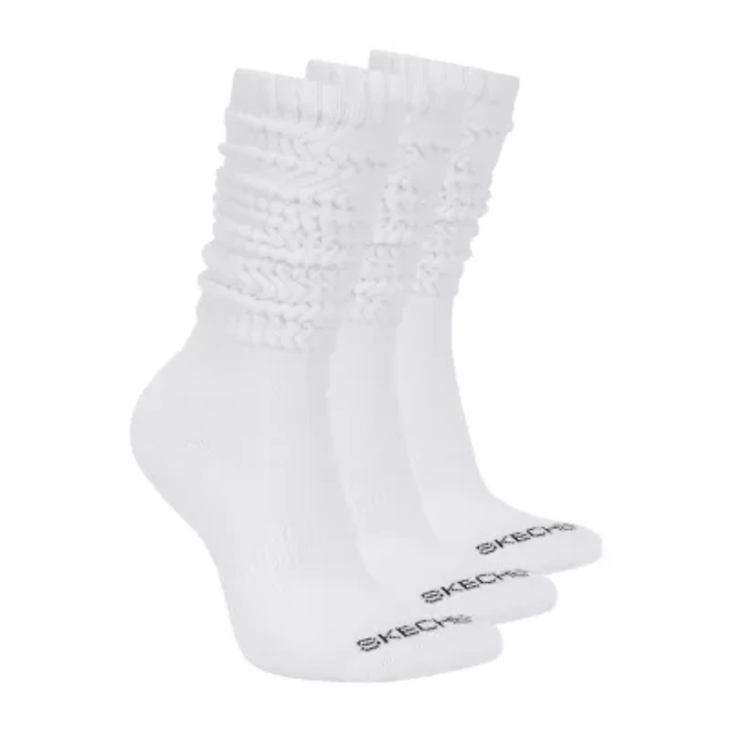 Skechers Active Slouch Womens 3 Pair Crew Socks