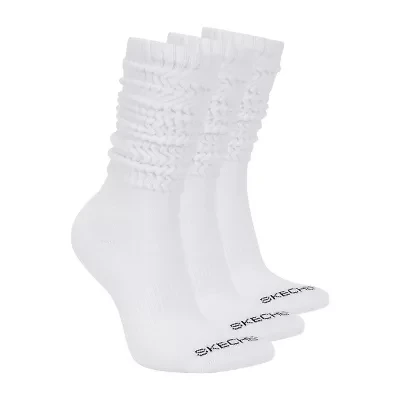 Skechers Active Slouch Womens 3 Pair Crew Socks