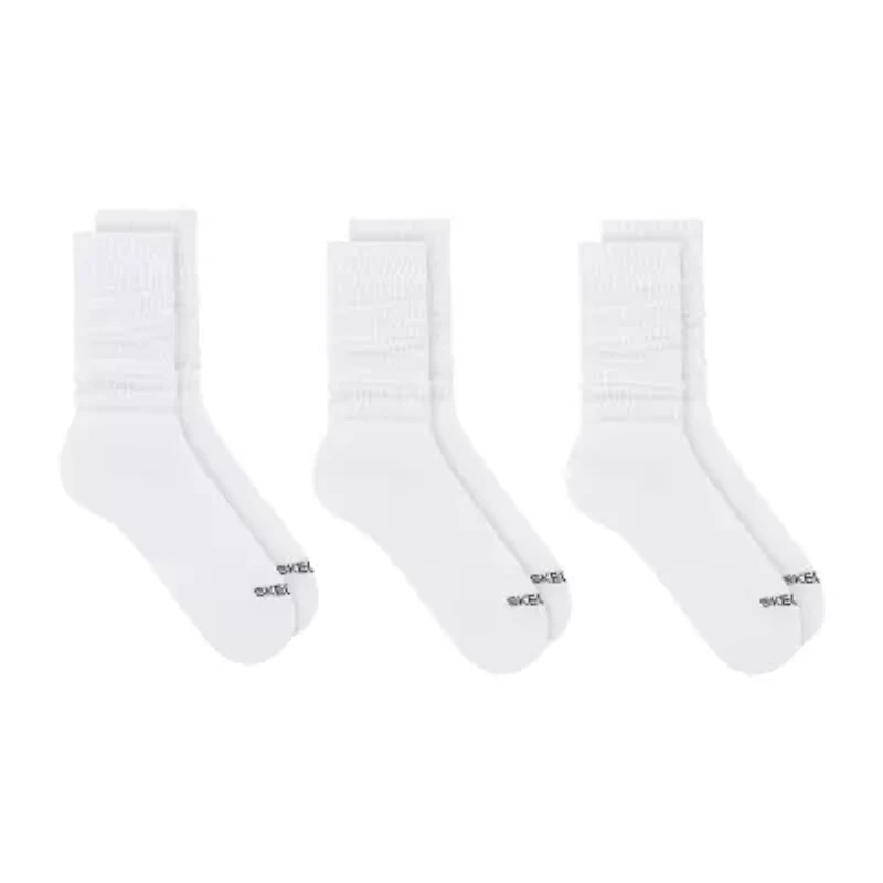 Skechers Active Slouch Womens 3 Pair Crew Socks