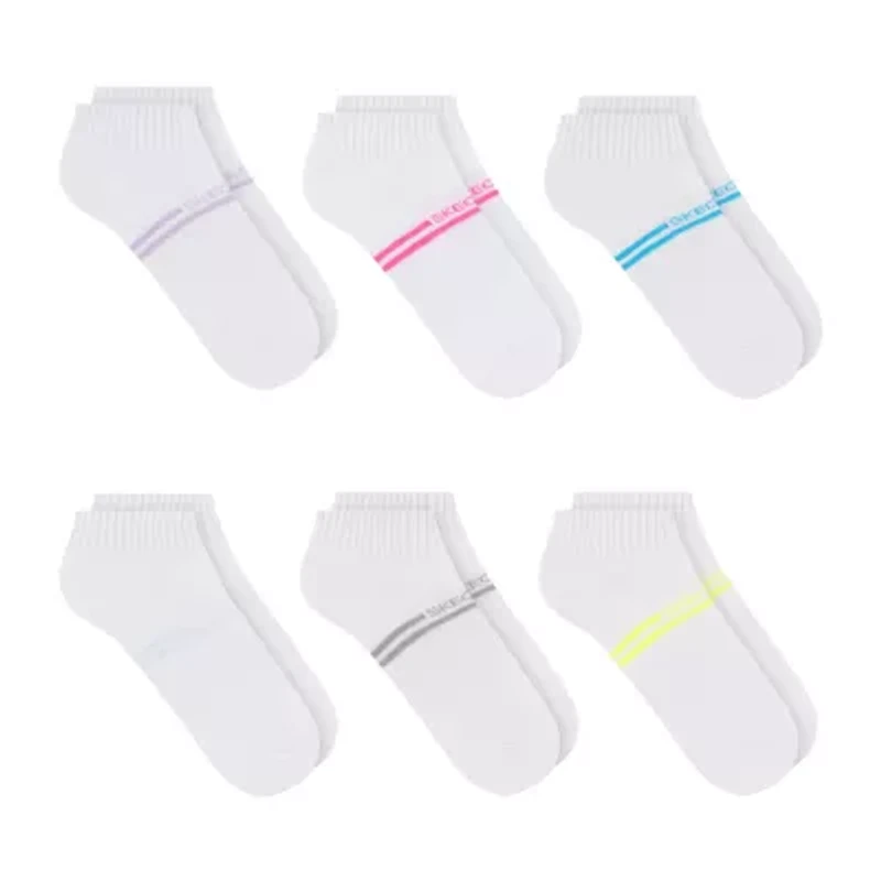 Skechers Active Womens Multi-Pack 6 Pair Quarter Ankle Socks