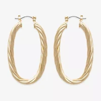 Bold Elements Gold Tone Womens 30.1mm Hoop Earrings