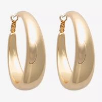 Bold Elements Gold Tone Womens Hoop Earrings