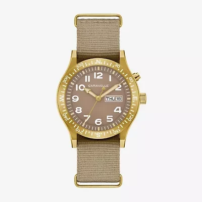 Bulova Mens Diamond Accent Green Strap Watch 44c113