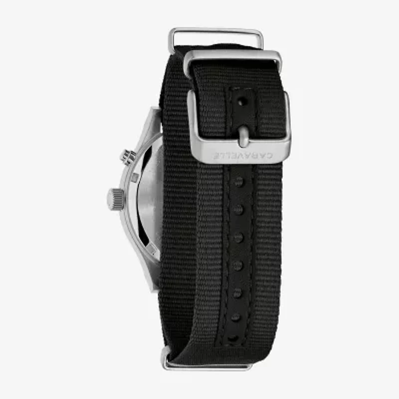 Bulova Mens Diamond Accent Black Strap Watch 43c125