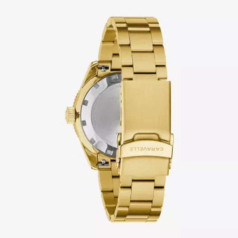 Caravelle Designed By Bulova Mens Gold Tone Stainless Steel Bracelet Watch 44b128