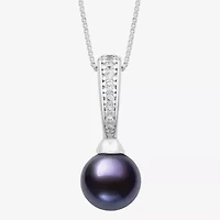 Cultured Freshwater Pearl Sterling Silver 18 Inch Pendant Necklace