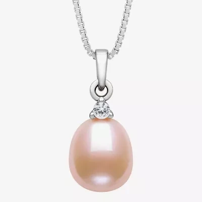 Womens Cultured Freshwater Pearl Sterling Silver 18 Inch Pendant Necklace