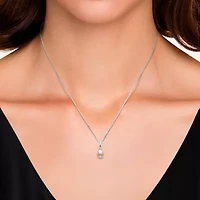 Womens Cultured Freshwater Pearl Sterling Silver 18 Inch Pendant Necklace