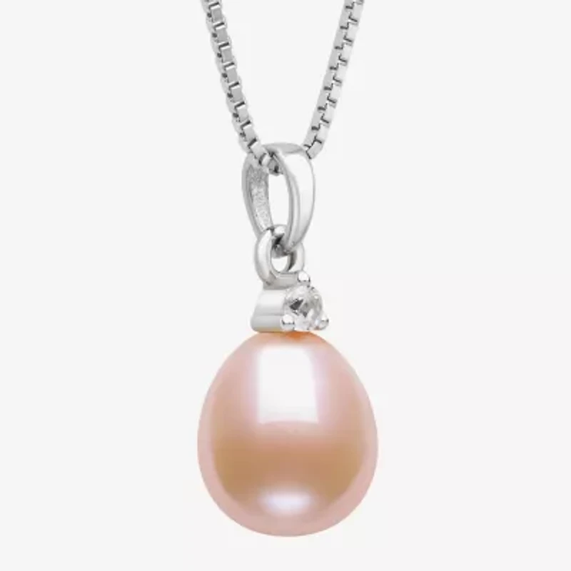 Womens Cultured Freshwater Pearl Sterling Silver 18 Inch Pendant Necklace