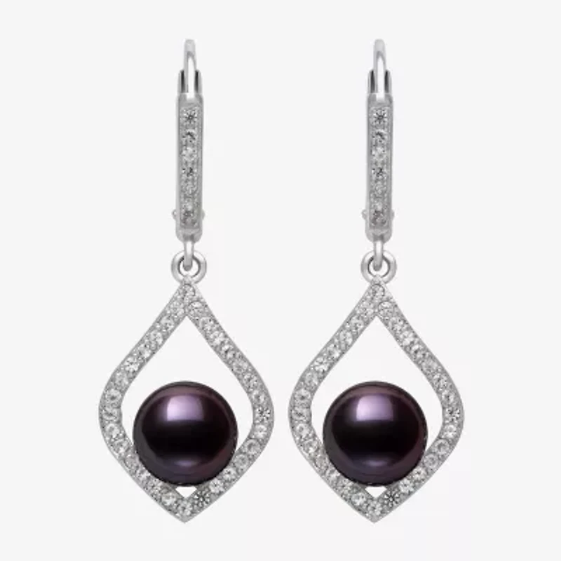 Cultured Freshwater Pearl Sterling Silver Drop Earrings