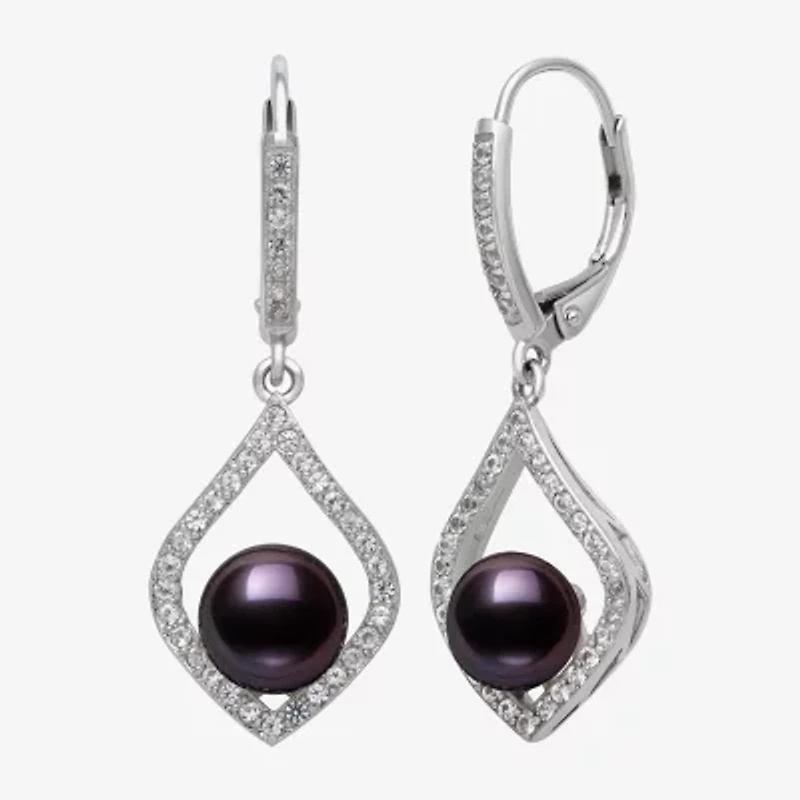 Cultured Freshwater Pearl Sterling Silver Drop Earrings