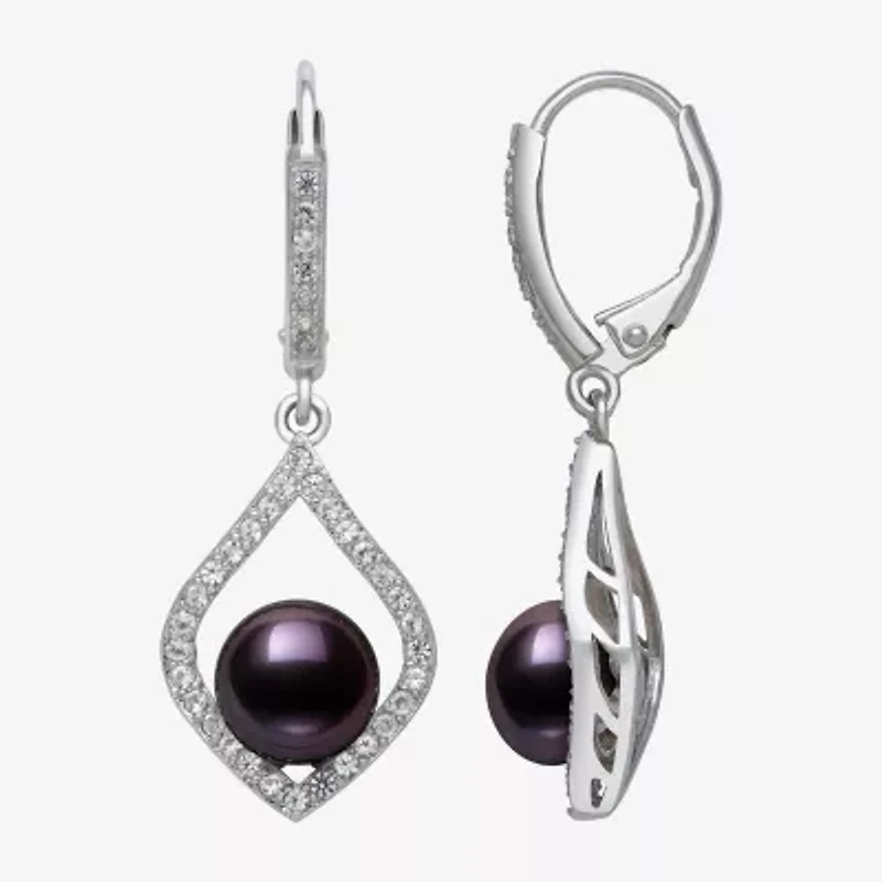 Cultured Freshwater Pearl Sterling Silver Drop Earrings