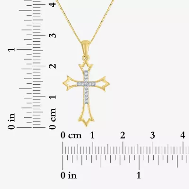 Women's Diamond-Accent 10K Gold Cross Pendant Necklace