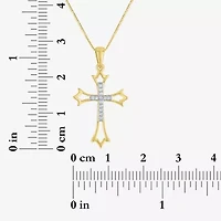 Women's Diamond-Accent 10K Gold Cross Pendant Necklace