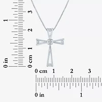 Womens Diamond-Accent 10K White Gold Pendant Necklace