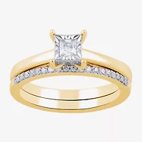 H, I1-I2 Womens 1/2 CT. T.W. Lab Grown White Diamond 14K Gold Over Silver Bridal Set