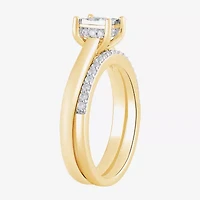 H, I1-I2 Womens 1/2 CT. T.W. Lab Grown White Diamond 14K Gold Over Silver Bridal Set