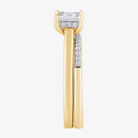 H, I1-I2 Womens 1/2 CT. T.W. Lab Grown White Diamond 14K Gold Over Silver Bridal Set