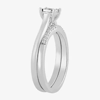 Surrounded by Love (H,I1-I2) Womens 1/4 CT. T.W. Lab Grown White Diamond Sterling Silver Cushion Bridal Set