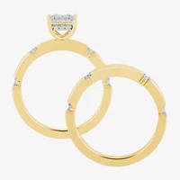 Surrounded by Love H,I1-I2 Womens 1/4 CT. T.W. Lab Grown White Diamond 14K Gold Over Silver Bridal Set