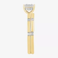 Surrounded by Love H,I1-I2 Womens 1/4 CT. T.W. Lab Grown White Diamond 14K Gold Over Silver Bridal Set