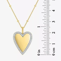 Yes, Please! Womens Lab Created White Sapphire Sterling Silver Heart Pendant