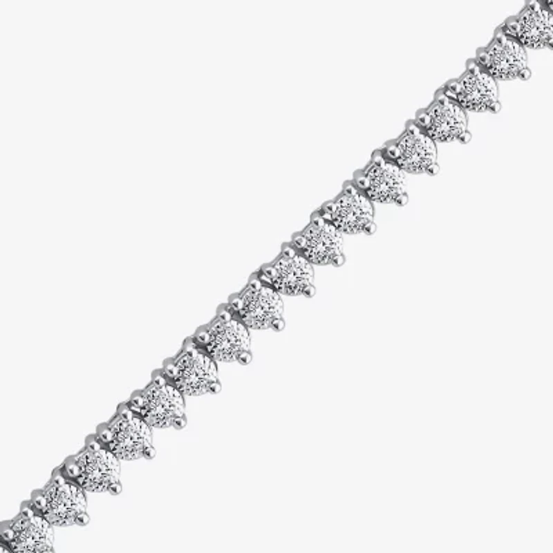Si2, F Womens White Diamond Sterling Silver 18 Inch Tennis Necklace