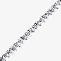 Si2, F Womens White Diamond Sterling Silver 18 Inch Tennis Necklace
