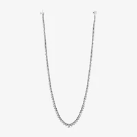Si2, F Womens White Diamond Sterling Silver 18 Inch Tennis Necklace