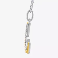Enchanted Disney Fine Jewelry Womens 1/8 CT. T.W. Genuine Blue Topaz 14K Gold Over Silver Sterling Silver 18 Inch Pendant Necklace