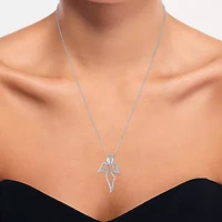 ForeverMine® 1/10 CT.T.W. Natural Diamond Two-Tone Angel Pendant Necklace