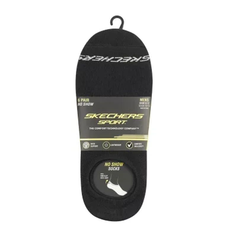 Skechers Sport Slip In Mens Multi-Pack 6 Pair No Show Socks