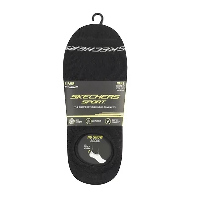 Skechers Sport Slip In Mens Multi-Pack 6 Pair No Show Socks