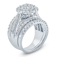 Womens 2 CT. T.W. Genuine White Diamond 10K Gold Bridal Set