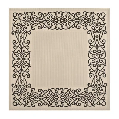 Safavieh Courtyard Collection Dara Oriental Indoor/Outdoor Square Area Rug